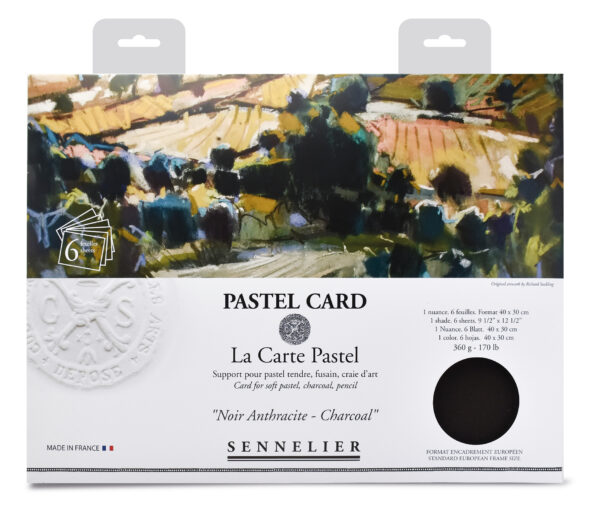 Sennelier Pastel Card pack- 6 sheets 40x30cm - Monochrome charcoal