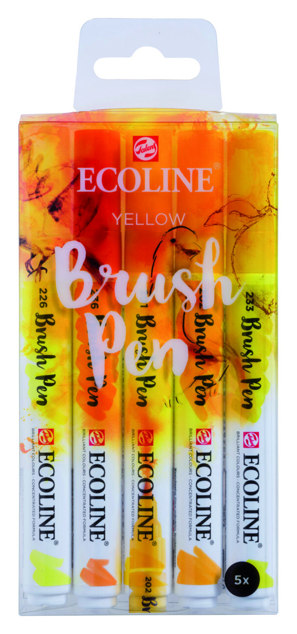 Ecoline Yellow Brush 5 Pen Set