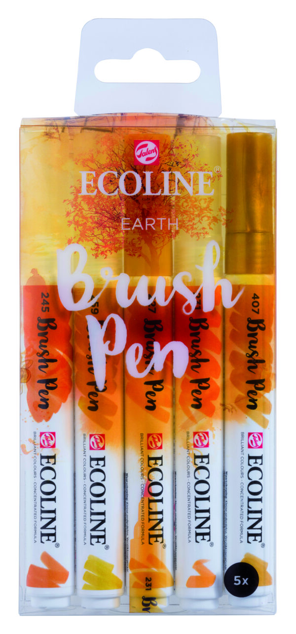 Ecoline Earth Brush 5 Pen Set