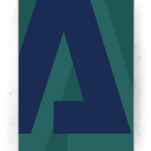 Bogstavet "A" i blå (Typografi) - plakat eller Lærredsprint Plakater > Plakater med typografi