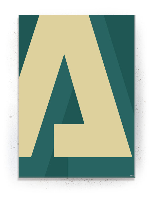 Bogstavet "A" i Gul (Typografi) - plakat eller Lærredsprint Plakater > Plakater med typografi