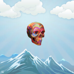 A Skull Passes By af Helt Sort Illux Art shop - Helt Sort