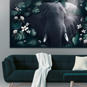 Plakat / Canvas / Akustik: Jungle Elefant Animals / Panorama) Plakater > Natur plakater