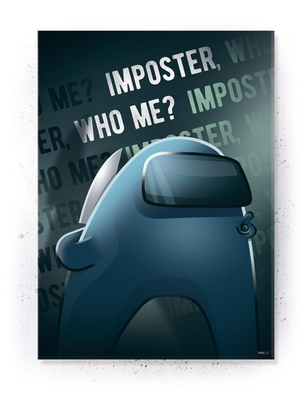 Plakat / Canvas / Akustik: Blue Imposter / Among Us (Gamer) Plakater > Børne plakater
