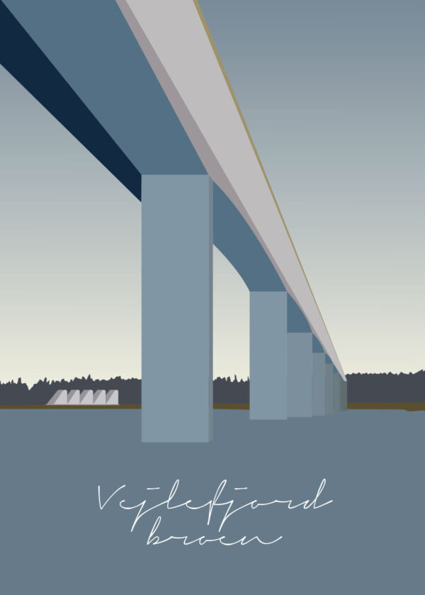 Vejlefjordbroen af Rikke Axelsen Illux Art shop - Illux Art nyheder - Grafisk kunst - Rikke Axelsen