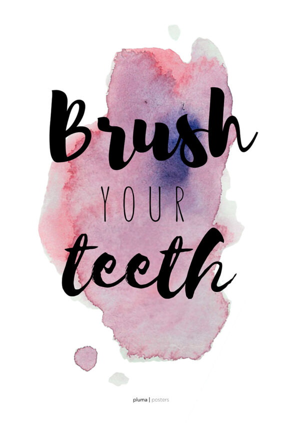 Brush your teeth - Lilla af Pluma Posters Illux Art shop - Illux Art nyheder - Grafisk kunst - Pluma Posters