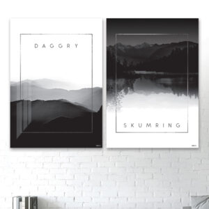 Plakat / Canvas / Akustik: Daggry & Skumring (Black) Plakater > Sort / Hvid plakater