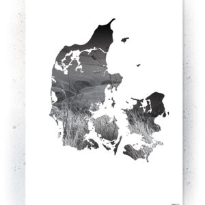 Plakat / Canvas / Akustik: Danmark (Black) Plakater > Sort / Hvid plakater
