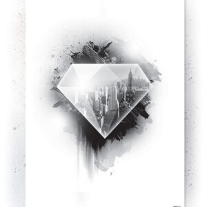 Plakat / Canvas / Akustik: Diamond City (Black) Plakater > Sort / Hvid plakater