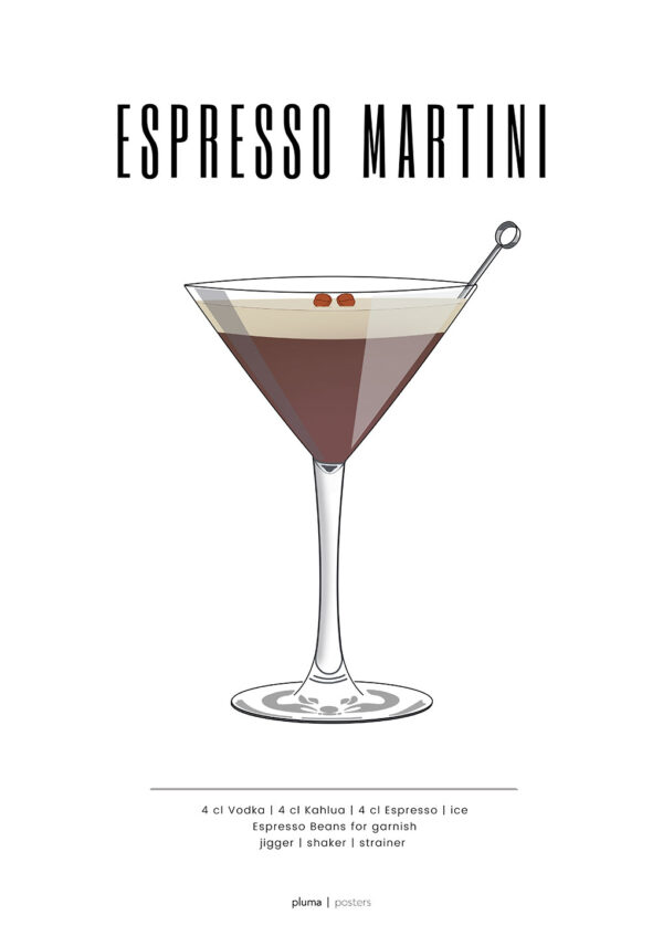 Espresso Martini af Pluma Posters Illux Art shop - Illux Art nyheder - Grafisk kunst - Pluma Posters
