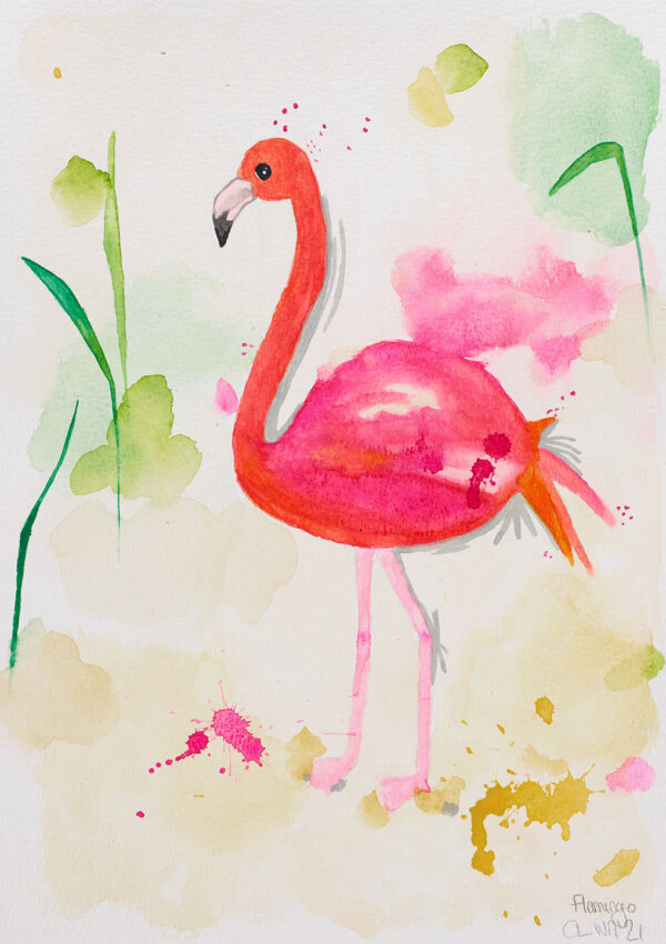 Flamingo af Et Lille Atelier Illux Art shop - Maleri kunsttryk - Kids Art - Et Lille Atelier - Et Lille Atelier