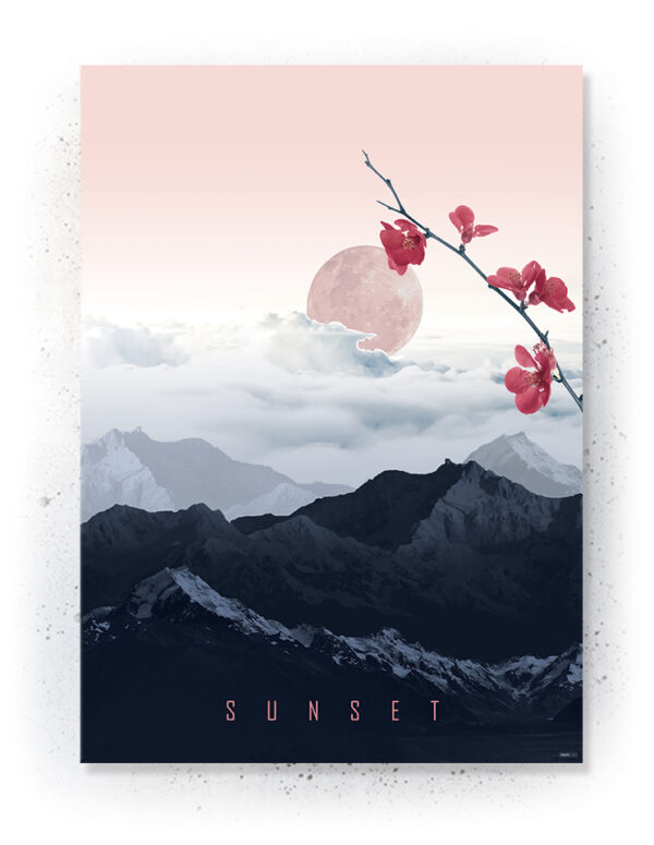 Plakat / canvas / akustik: solnedgang med blomster (MIDSOMMER) Artworks > Beautiful