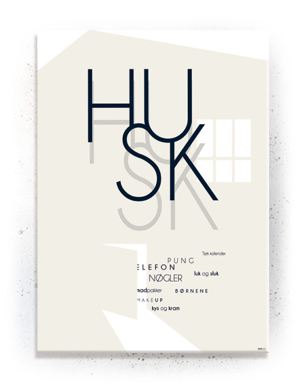 HUSK - Offwhite (Typografi) - plakat eller Lærredsprint Plakater > Plakater med typografi