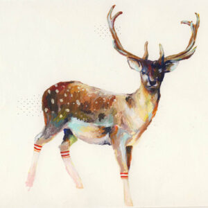 Deer in gym socks af Charmaine Olivia Illux Art shop - Maleri kunsttryk - Charmaine Olivia