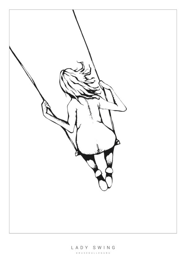 Lady Swing af Krusedulleguru Illux Art shop - Grafisk kunst - Kids Art - Krusedulle guru