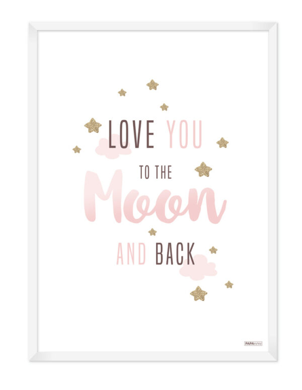 Plakat: Love you to the moon and back (Pigeværelset) Plakater > Børne plakater