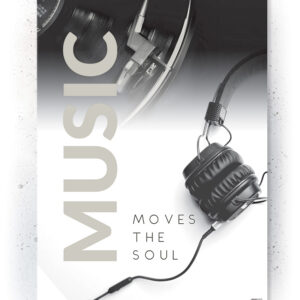 Plakat / Canvas / Akustik: Music Moves the Soul (Off-White) Plakater > Retro plakater