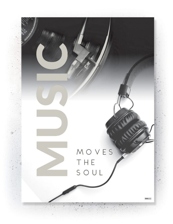 Plakat / Canvas / Akustik: Music Moves the Soul (Off-White) Plakater > Retro plakater