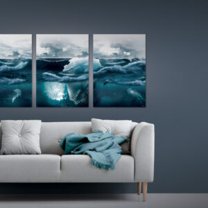 Plakat / Canvas / Akustik: Oceans II (Indigo) Artworks > Artful