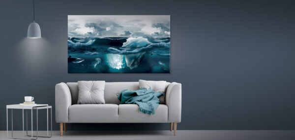 Plakat / Canvas / Akustik: Oceans II Onepiece / Panorama (Indigo) Artworks > Artful
