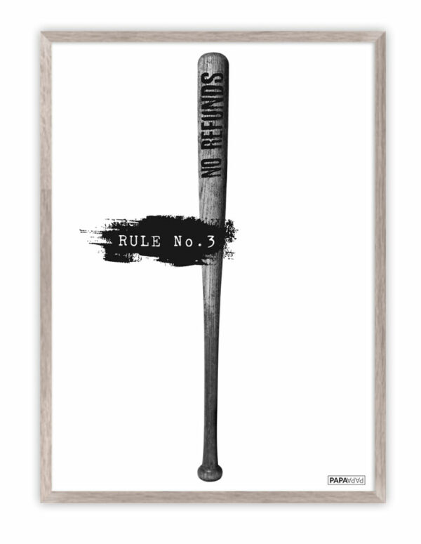 Plakat: Rule No. 3 (Baseball bat). Artworks > Populær
