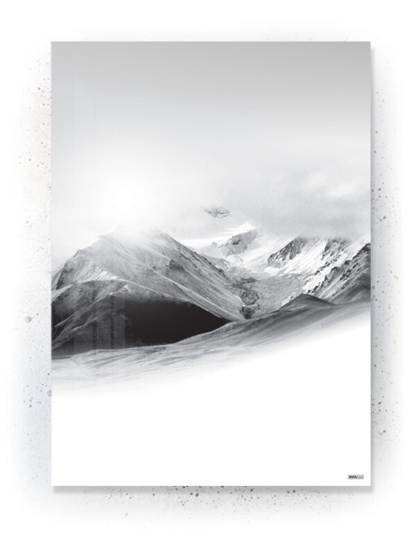 Plakat / Canvas / Akustik: Silent Mountain (Black) Plakater > Sort / Hvid plakater