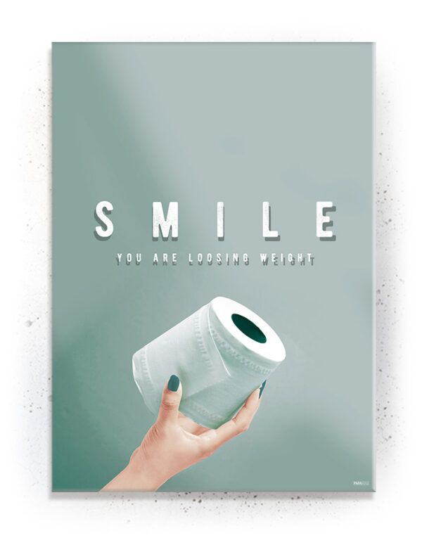 Plakat / Canvas / Akustik: Smile your loosing weight / Blue (Quote Me) Plakater > Pastelfarvet plakater