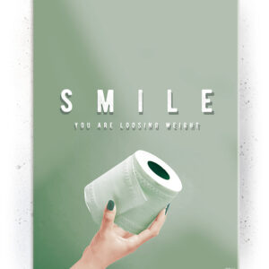 Plakat / Canvas / Akustik: Smile your loosing weight / Green (Quote Me) Plakater > Pastelfarvet plakater