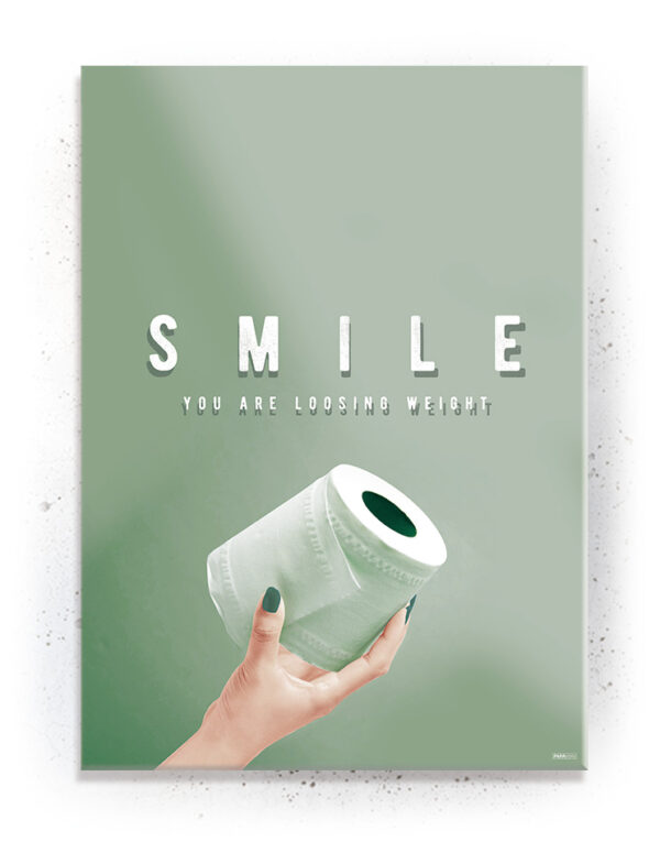 Plakat / Canvas / Akustik: Smile your loosing weight / Green (Quote Me) Plakater > Pastelfarvet plakater
