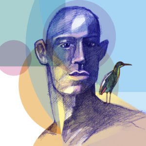 The Bird Watcher af Nils Henrik Pedersen Illux Art shop - Grafisk kunst - Nils Henrik Pedersen