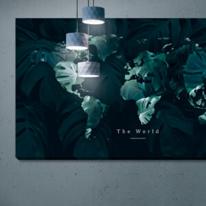 Verdenskort lærredsbillede: The world / Green Leaves - panorama (Earth) Plakater > Natur plakater