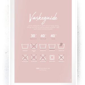 Plakat / Canvas / Akustik: Vaskeguide Rosa (Vaskerum) Plakater > Sort / Hvid plakater