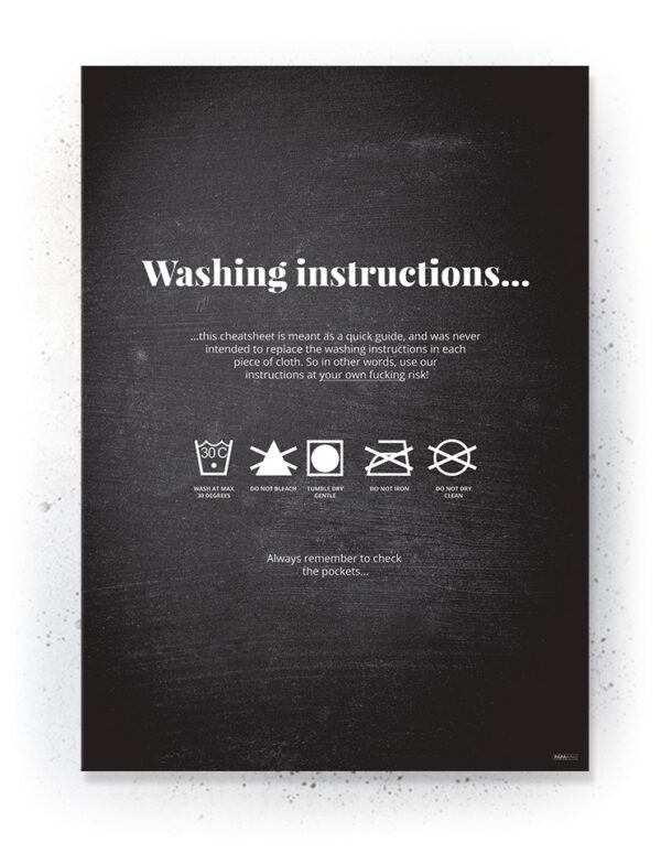 Plakat / Canvas / Akustik: Washing instructions (Quote Me) Plakater > Plakater med typografi