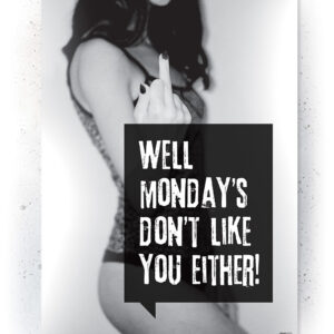 Plakat / Canvas / Akustik: Well monday dosn't like you either! (Quote Me) Plakater > Plakater med typografi