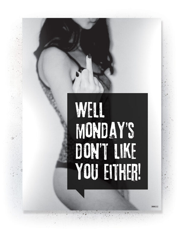 Plakat / Canvas / Akustik: Well monday dosn't like you either! (Quote Me) Plakater > Plakater med typografi