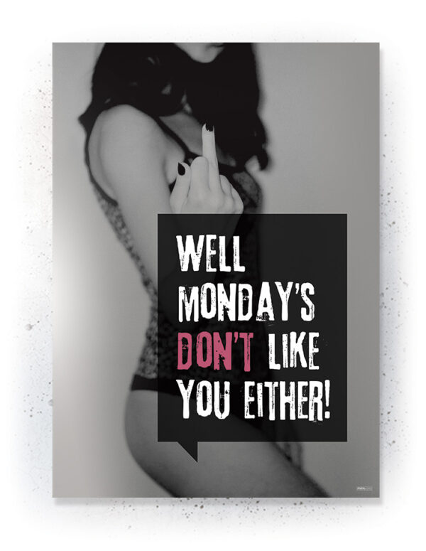 Plakat / Canvas / Akustik: Well Monday dosn't like you either (Quote Me) Plakater > Plakater med typografi