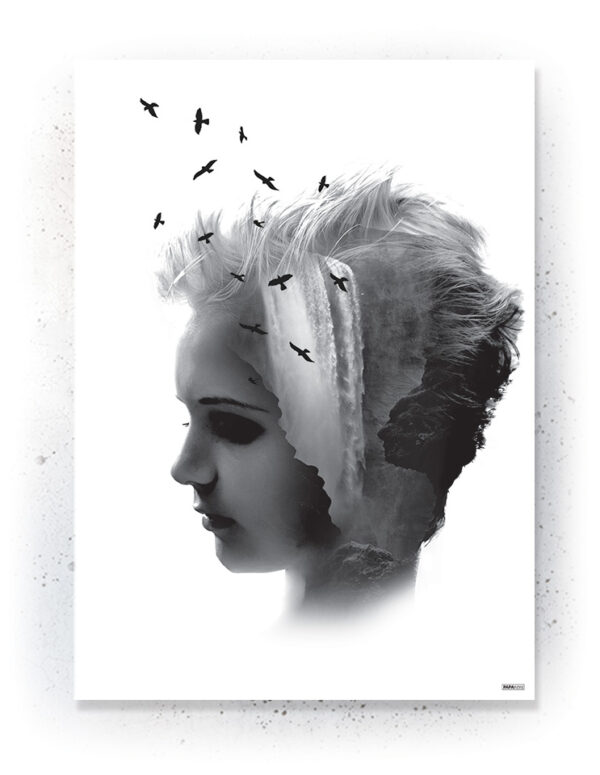 Plakat / Canvas / Akustik: Kvinde i tårer (Black) Plakater > Sort / Hvid plakater