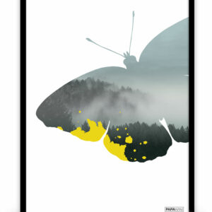 Plakat: Sommerfugl (Yellow Nature) Artworks > Populær