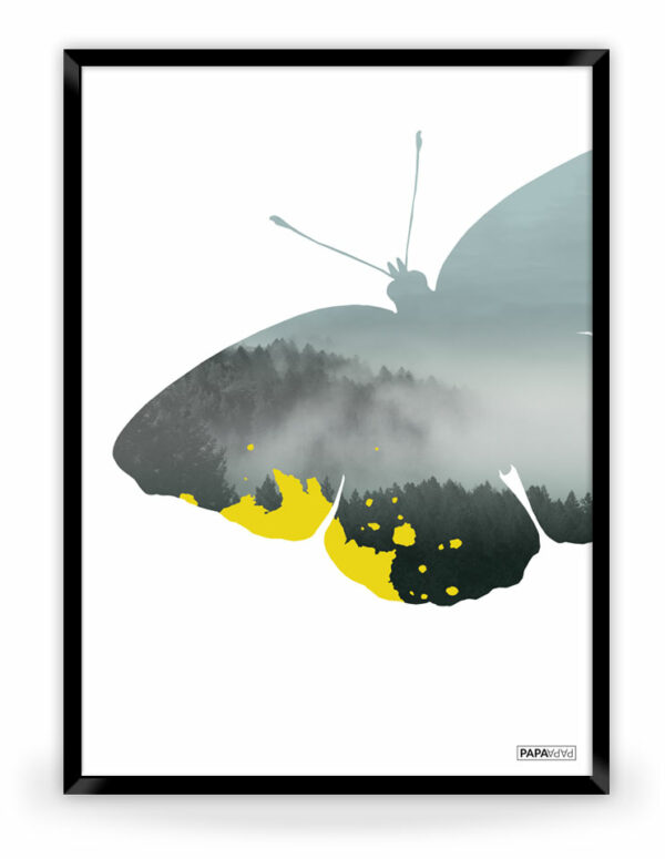 Plakat: Sommerfugl (Yellow Nature) Artworks > Populær