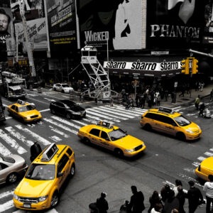 Yellow Taxis at the Time Square af Rasmus Bendixsen Illux Art shop - Fotokunst - Rasmus Bendixsen