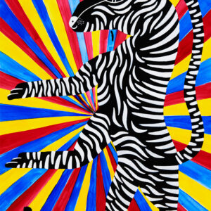 Zebra af Mormor Illux Art shop - Grafisk kunst - Maleri kunsttryk - Kids Art - Mormor - Mormor - Mormor