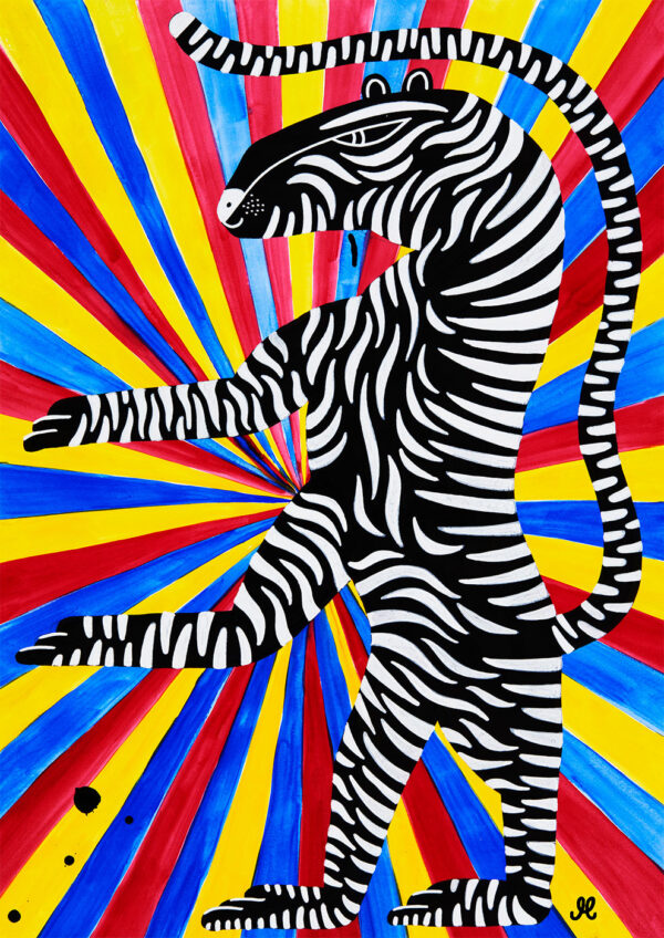Zebra af Mormor Illux Art shop - Grafisk kunst - Maleri kunsttryk - Kids Art - Mormor - Mormor - Mormor